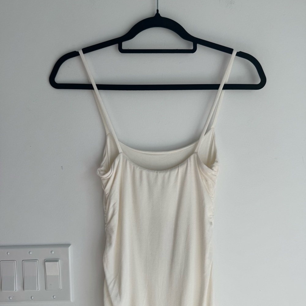Naked Wardrobe Baby Mama White Ruched Mini Dress Women’s size M2 or Small NEW - Picture 3 of 9
